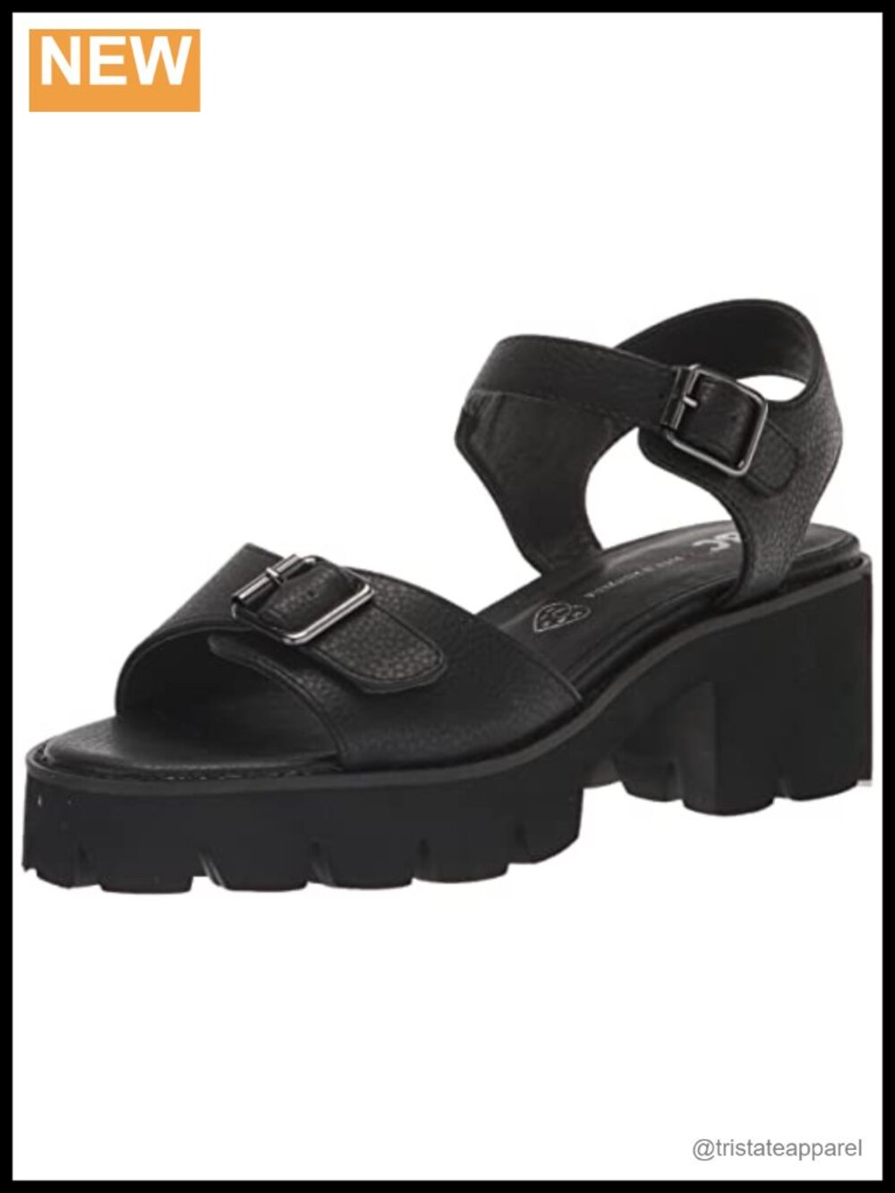 Platform Heeled Sandals With Ankle Strap and Buckle Adjustable Sole Synthetic